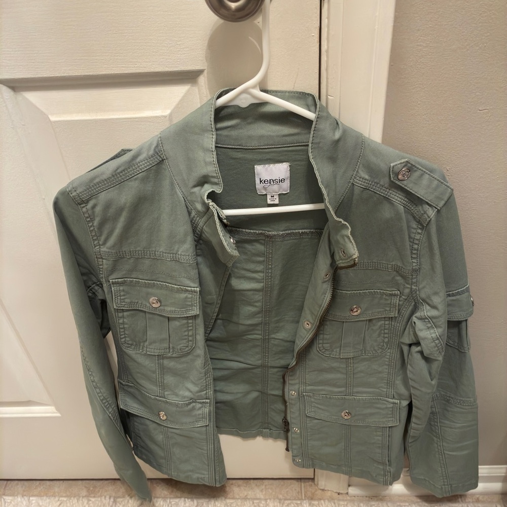 Kensie Green Utility Jacket Sz M EUC